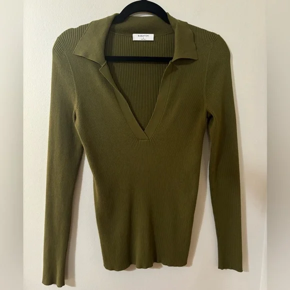 Babaton Collared Ribbed Knit Top - Picture 1 of 4